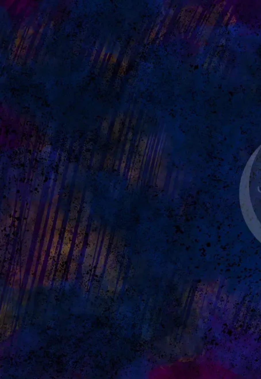 “Tiger Striped” by JJ Ashton - Digital, mixed media, abstract painting in golds, black, purple, pink, and blues.
